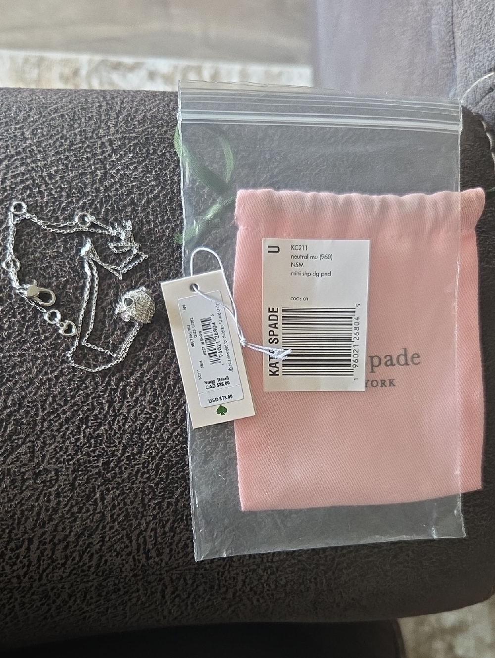 Kate Spade Mini Sheep Dog Necklace
